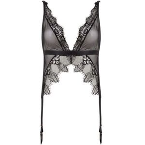 New! Bluebella black mesh lace basque bra garter lingerie 10552